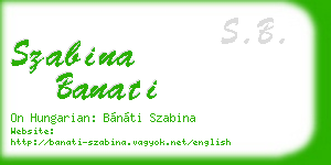 szabina banati business card