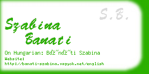 szabina banati business card